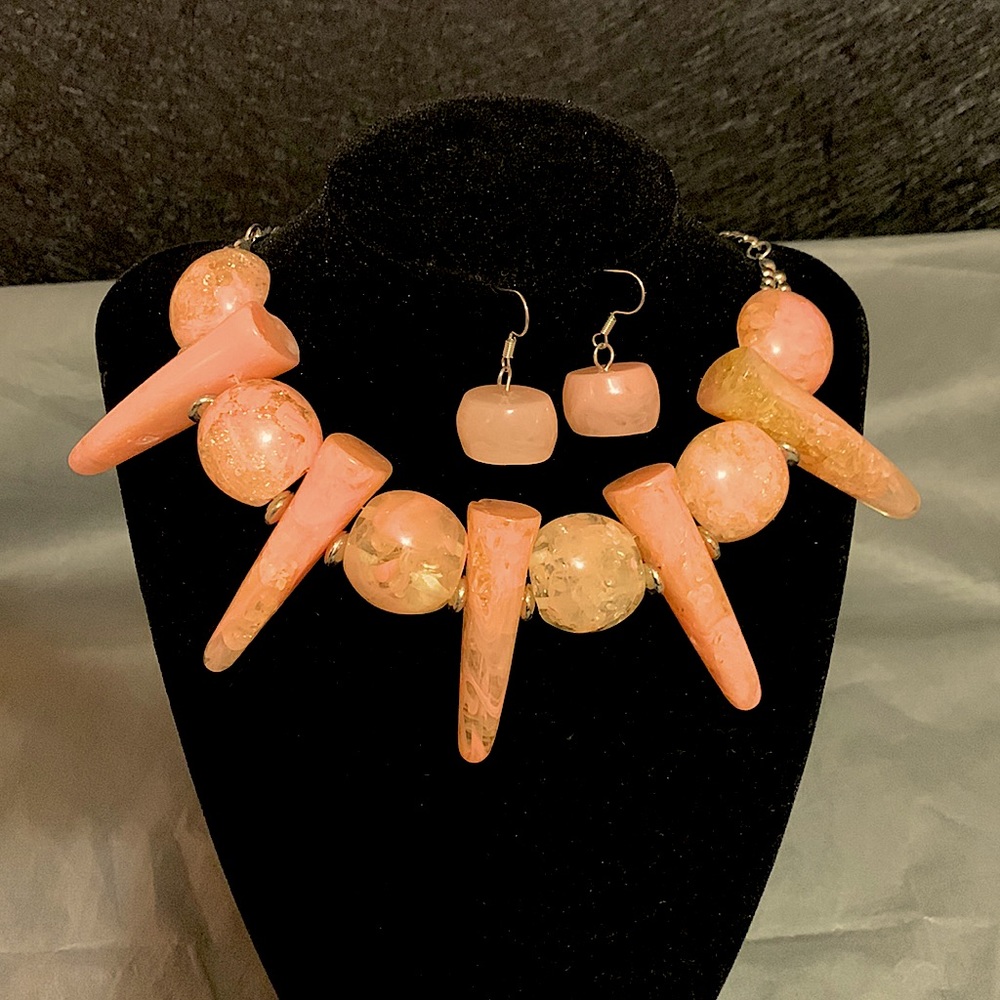 Coral Chunky Bead Necklace